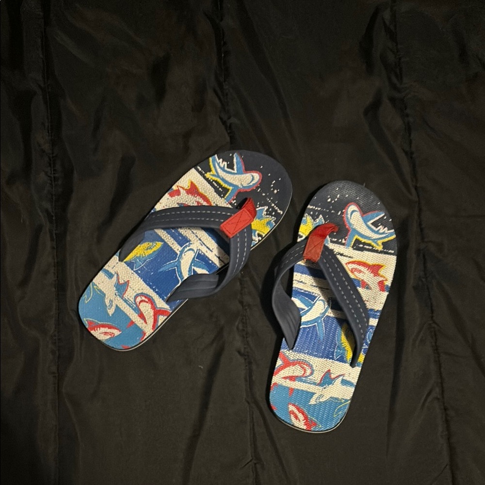 Colorful Shark Flip Flops
